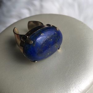Blue Stone Cocktail Gold Toned Ring